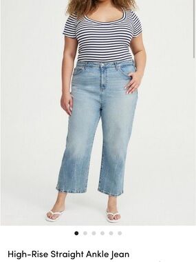 torrid Light Wash High-Rise Straight Crop Jeans
